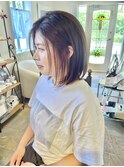 ナチュラルボブ　ショートボブ　切りっぱなしボブ