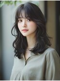 ☆オリーブグレーココアベージュ小顔クラゲヘアー/黒髪/髪質改善
