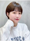 ショート前髪カットおくれ毛美髪韓国ヘア_F0805