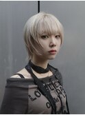 ウルフカット/ホワイトブロンド/ホワイトベージュ/ブリーチ