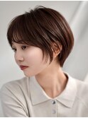 表参道白髪ぼかしレイヤーボブウルフショートヘアベージュ40代◎