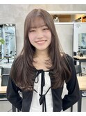 ココアベージュ/オリーブグレー/小顔/黒髪/クラゲヘアー/原宿