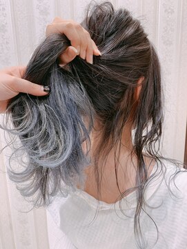 アース 高崎店(HAIR & MAKE EARTH) インナーカラー　ブルーシルバー