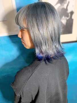 アスイン(asuin) グレージュインナーカラーネイビー