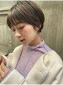 ×大人可愛いショート/透明感/くすみグレージュ/小顔カット/艶髪