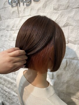 ルシードスタイルレーヴ(LUCIDO STYLE REVE) ミニボブ×オレンジインナー