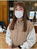 オン眉ロングヘア