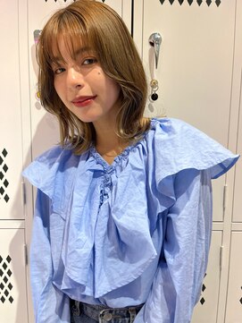 ロンドルーチェ 心斎橋(Lond luce) ダークアッシュ/ミディアムレイヤーカット［髪質改善/縮毛矯正］