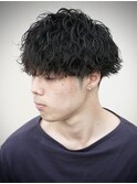 波巻きスパイラルパーマ メンズマッシュカット