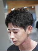 大人刈り上げショート ニュアンスパーマ 無造作短髪