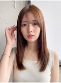 小顔 フェミニンロング メルティーカラー 似合わせカット"