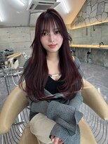 サイン 渋谷(SIGN)&nbsp;ブリーチカラーインナーカラーレイヤーカットラベンダーカラー