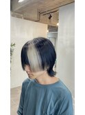セクションカラー/ボブウルフ/ホワイトベージュ/儀間