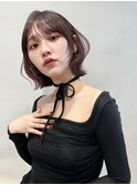 前髪顔まわりボブレイヤーボブ顔まわり縮毛矯正