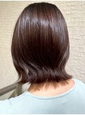 くびれミディアムレイヤー マロンベージュ 20代 30代