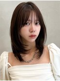 前髪グランマッシュ似合わせカットうる艶髪美髪ワンカール
