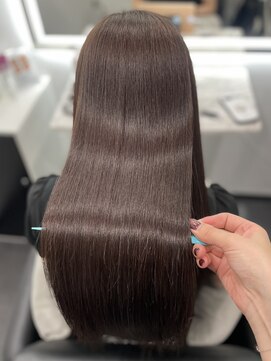 ピリオド 赤坂(Period.) ロングヘアーラベンダーブラウンカラー上級髪質改善　赤坂見附