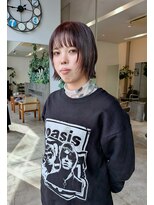 ワイビー グリーン リル(y.be green rel)&nbsp;切りっぱなしパープルベージュボブ