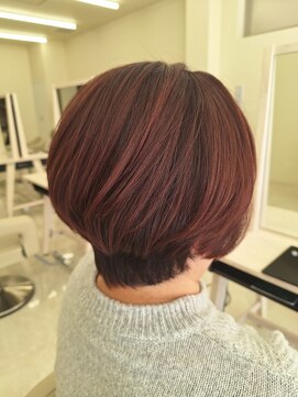 冬カラーショートボブ/取手美容室