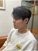 メンズカット　毛流れセンターパート