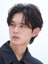 フィフス 大分(fifth)&nbsp;大分フェザーパーマメンズカットラウンドマッシュセンターパート
