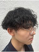 ツイストスパイラルパーマメンズマッシュルームヘアメンズカット