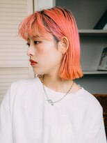 美容室 リズヘアー 稲毛店(Riz hair)&nbsp;ピンク×ぱつっとボブ[稲毛/稲毛駅]