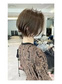 大人可愛い小顔ひし形クビレ丸み20代30代40代大人ショート(蘭)