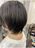 ショートボブ ショート ブルーブラック