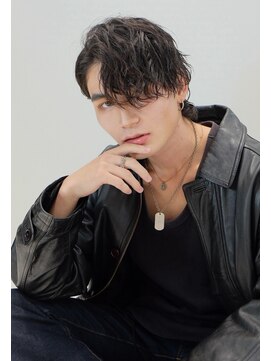 アクシー ヘアーアンドメイク(AXY HAIR&MAKE) ツイストスパイラルウルフマッシュウルフメンズパーマスタイル