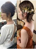 bob hair wedding お色直しアレンジ
