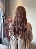 コーラルピンク グラデーション　レイヤー巻き　【20代/30代】