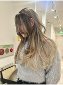 10代20代30代ハイライトバレイヤージュ白髪ぼかし/レイヤー