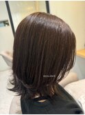 外ハネミディ アッシュブラウン