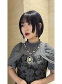 ショートレイヤーショートボブ姫カットブリーチブルーブラック