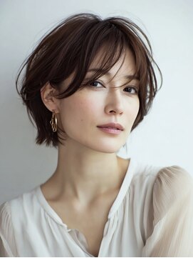 ハーツ(Heart's) ミセスショート×白髪ぼかしカラー30代40代50代60代