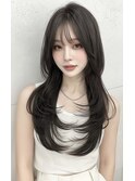 小顔韓国ロングレイヤー×艶グレージュカラー　髪質改善/天神橋
