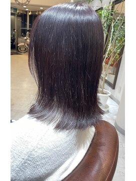 アルファ(Hair Salon alpha) 【大人可愛い】レッドブラウン×ワンレングスボブ