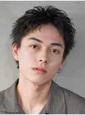 メンズパーマルーズパーマシャドウパーマセンターパート緩め
