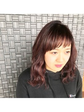 ルシード スタイル レクラ 栄生店(L'UCIDO STYLE L'eclat) ローズカラーがかわいいツヤツヤミディアム