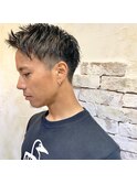 ツーブロック×束感ショート/短髪/スーツ/メンズカット20代30代