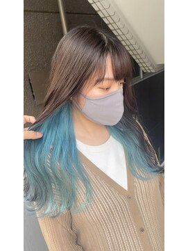 イエナ 渋谷(IENA) インナーカラー 水色