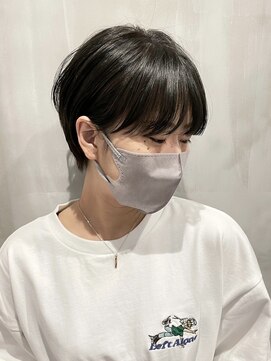 ベルベットヘア 千早店(Velvet hair) ブルーブラック×ハンサムマッシュショート 【福岡聖容】