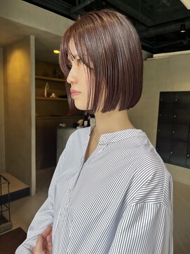 ヘアー アイス ルーチェ(HAIR ICI LUCE) ボブミニボブ切りっぱなしボブブリーチなしカラー/中西