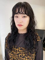 アイティーバイアルバム 下北沢店(IT by ALBUM)&nbsp;ロングパーマ_斜めバンググレージュカラー_ba418131