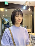 ミニボブ/顔周りレイヤー/外ハネボブ/切りっぱなしボブ