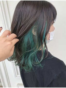 シャルティア(SHALLTIA) インナーカラーグリーン【山口市インナーカラー】