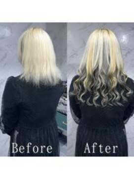 エクステ専門店あるじゃんすー 宇都宮店 ホワイト×イエロ×ブラック#シールエクステ#美髪#韓国#宇都宮