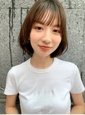 韓国風レイヤーボブ/前髪/韓国ボブ/ミルクティーブラウン[仙台
