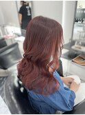 ピンクブラウン/カシスレッド/透明感カラー/髪質改善
